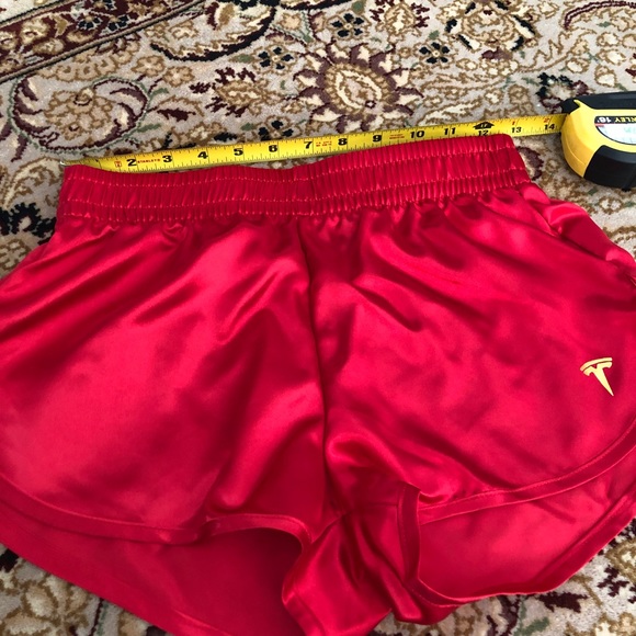 TESLA New Short Shorts Red Satin Sexy Size XS Extra Small - Picture 9 of 10